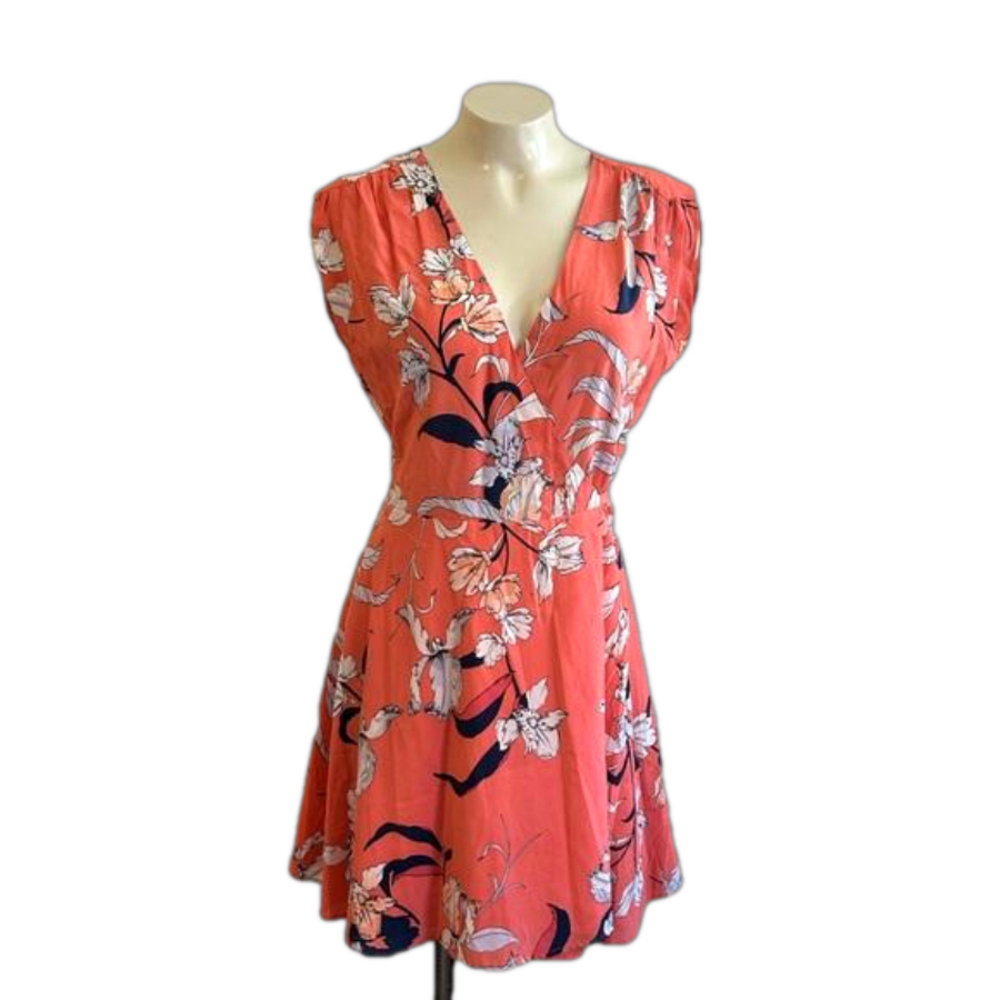 YUMI KIM Women's Floral wrap 100% silk Anthropologie Midi SMALL